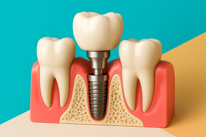 Коронка из диоксида циркония на импланте